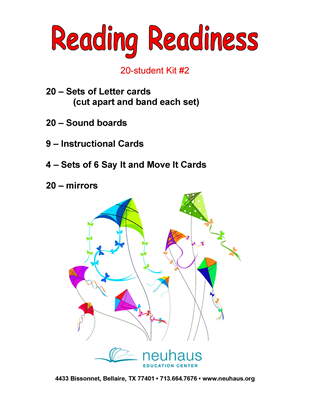 Reading Readiness Kit 2 - 20 Students - Unlaminated