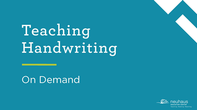 Teaching Handwriting (On Demand)